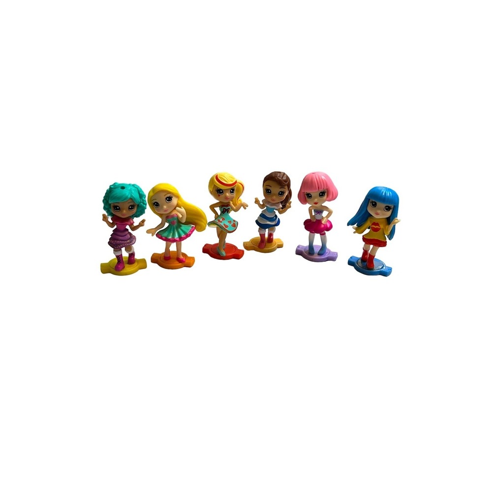 Party Popteenies Dolls by Spin Master PVC Cake Toppers Lot of 6